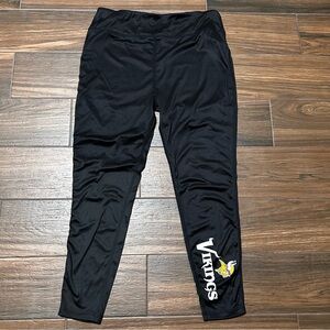 Fanatics XL Minnesota Vikings NFL Leggings Black Logo on Leg Stretch